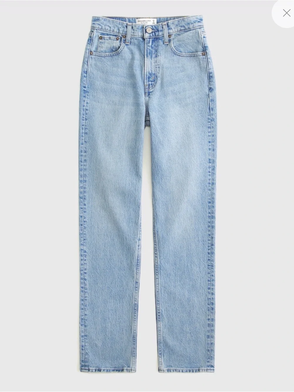 Abercrombie & Fitch Light Wash the 90s Straight Ultra High Rise Jeans 14